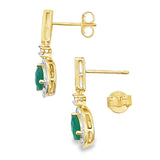 Chalcedony Diamond Dangle Earrings 10KT Yellow Gold