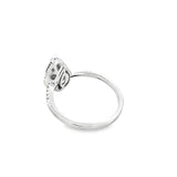 1.28ct Garnet Diamond Ring 14KT White Gold