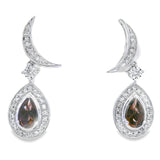 .47ct Quartz Diamond Dangle Earrings 10KT White Gold