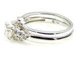 .90ct Antique Style Engagement Ring Set 14KT White Gold