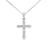 .30ct Diamond Cross Religious Pendant 14KT White Gold