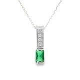 .06ct Created Emerald Fashion Pendants 10KT White Gold