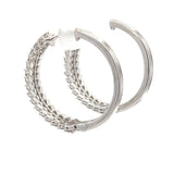 1.02ct Diamond Hoop Earrings 10KT White Gold