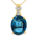 London Blue Topaz Fashion Pendants 10KT Yellow Gold