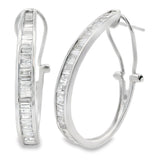 1.00ct Diamond Hoop Earrings 14KT White Gold