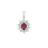 1.65ct Ruby Diamond Fashion Pendants 14KT White Gold