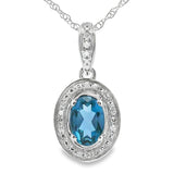 London Blue Topaz Fashion Pendants 10KT White Gold