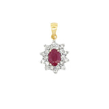 1.65ct Ruby Diamond Fashion Pendants 14KT Yellow Gold