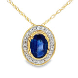 Sapphire Diamond Fashion Pendants 10KT Yellow Gold