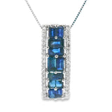 Sapphire Diamond Fashion Pendants 14KT White Gold