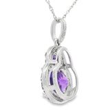 Amethyst Diamond Fashion Pendants 14KT White Gold