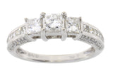 1.50ct Diamond 3 Stone Ring 14KT White Gold