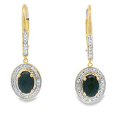1.05ct Onyx Diamond Dangle Earrings 10KT Yellow Gold