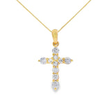 .30ct Diamond Cross Religious Pendant 14KT Yellow Gold