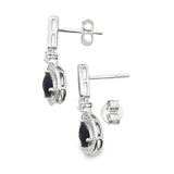 .84ct Onyx Diamond Dangle Earrings 10KT White Gold