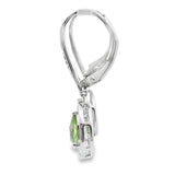 .96ct Peridot Diamond Dangle Earrings 10KT White Gold