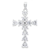 Moissanite Cross Religious Pendant Sterling Silver