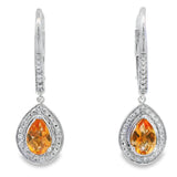 .88ct Amethyst Diamond Dangle Earrings 10KT White Gold