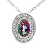 Mystic Fire Topaz Fashion Pendants 10KT White Gold
