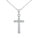 .11ct Diamond Cross Religious Pendant 14KT White Gold