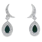 .55ct Onyx Diamond Dangle Earrings 10KT White Gold