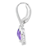 .88ct Amethyst Diamond Dangle Earrings 10KT White Gold