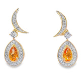.48ct Citrine Diamond Dangle Earrings 10KT Yellow Gold