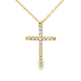 .10ct Diamond Cross Religious Pendant 14KT Yellow Gold