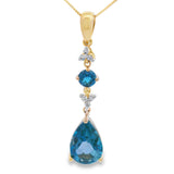 London Blue Topaz Fashion Pendants 10KT Yellow Gold
