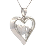 .02ct Diamond Heart Love Pendant Sterling Silver
