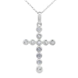.12ct Diamond Cross Religious Pendant 14KT White Gold