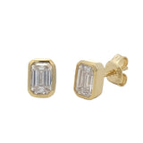 Moissanite Stud Earrings Gold plated Sterling Silver