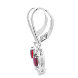 1.41ct Garnet Diamond Dangle Earrings 10KT White Gold