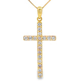 .25ct Diamond Cross Religious Pendant 14KT Yellow Gold