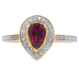 .56ct Garnet Diamond Ring 10KT Yellow Gold