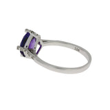 1.25ct Amethyst Diamond Ring 10KT White Gold