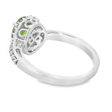 Peridot Created Sapphire Ring Sterling Silver