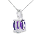 Amethyst Diamond Fashion Pendants 10KT White Gold