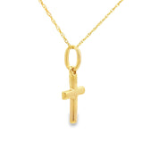 .05ct Diamond Cross Religious Pendant 14KT Yellow Gold