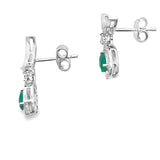 Chalcedony Diamond Dangle Earrings 10KT White Gold