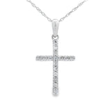 .11ct Diamond Cross Religious Pendant 14KT White Gold