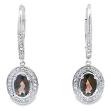 .81ct Quartz Diamond Dangle Earrings 10KT White Gold