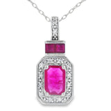 .82ct Ruby Diamond Fashion Pendants 14KT White Gold
