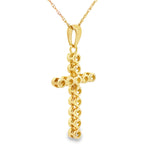 .12ct Diamond Cross Religious Pendant 14KT Yellow Gold
