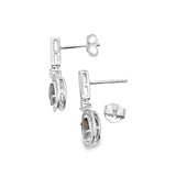 .88ct Quartz Diamond Dangle Earrings 10KT White Gold