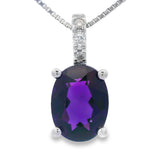 Amethyst Diamond Fashion Pendants 10KT White Gold
