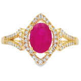 1.26ct Ruby Diamond Ring 14KT Yellow Gold