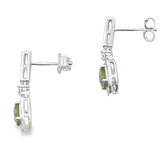 1.23ct Peridot Diamond Dangle Earrings 10KT White Gold