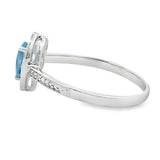 .54ct Blue Topaz Diamond Ring 10KT White Gold