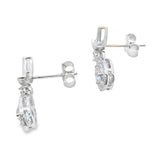 Aquamarine Diamond Dangle Earrings 10KT White Gold
